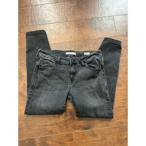Womens Black Mavi Alexa Ankle Mid Rise Skinny Jeans Size 30